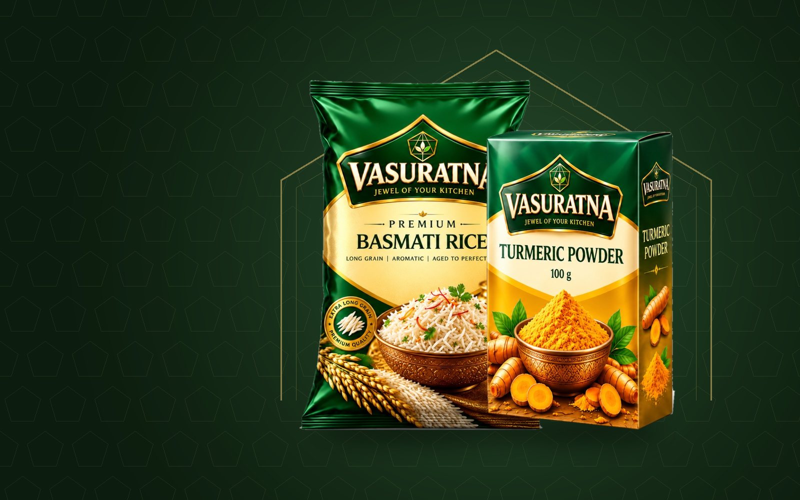 Vasuratna packs on a brand background